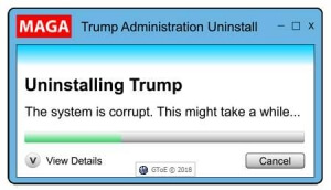 Uninstalling Trump dialog box